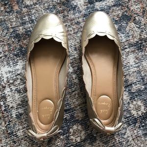 Jack Rogers gold ballet flats